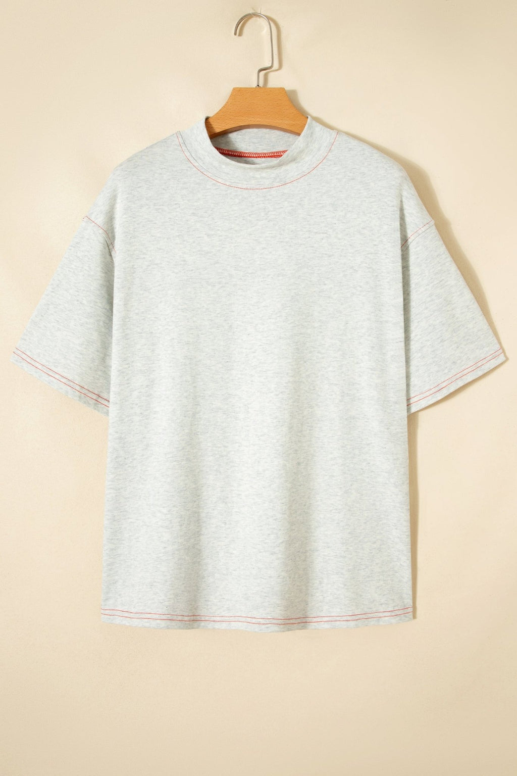 Reversible Contrast Stitching Mock Neck T-Shirt - Rooted & Reckless Co.