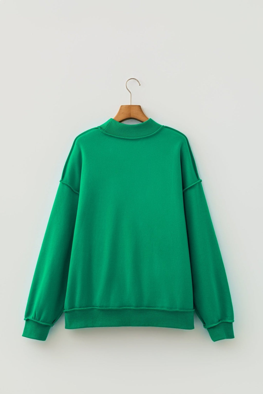 Reversible Mock Neck Oversize Drop Shoulder Sweatshirt - Rooted & Reckless Co.
