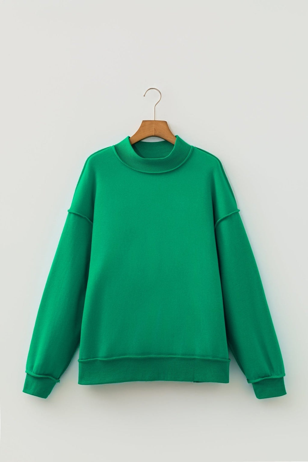 Reversible Mock Neck Oversize Drop Shoulder Sweatshirt - Rooted & Reckless Co.
