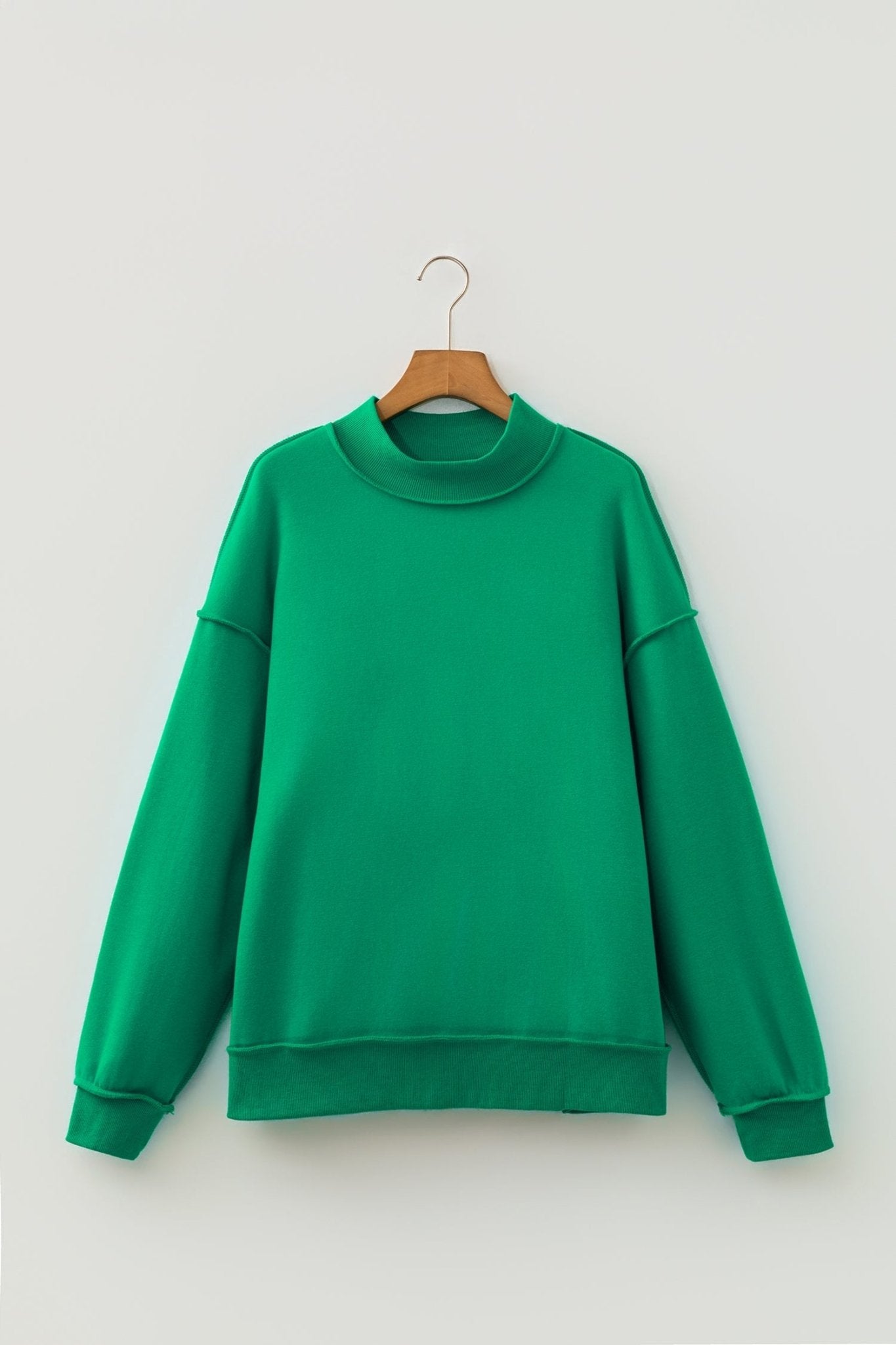 Reversible Mock Neck Oversize Drop Shoulder Sweatshirt - Rooted & Reckless Co.