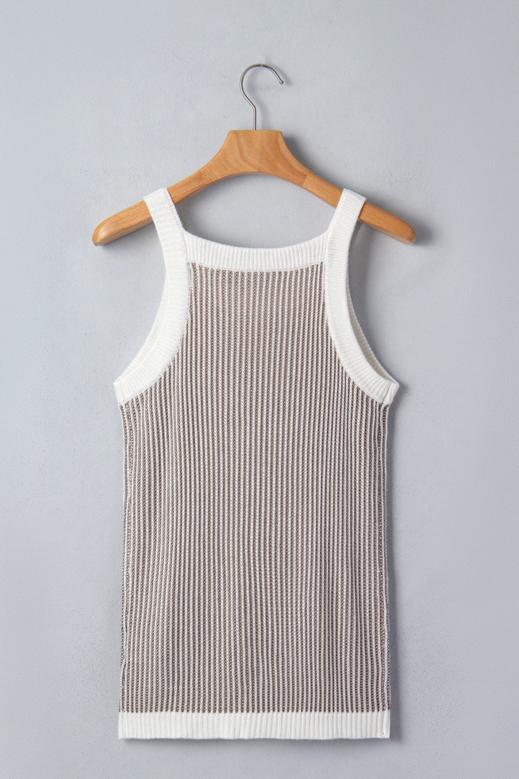 Ribbed Knit Contrast Trim Sweater Tank Top - Rooted & Reckless Co.