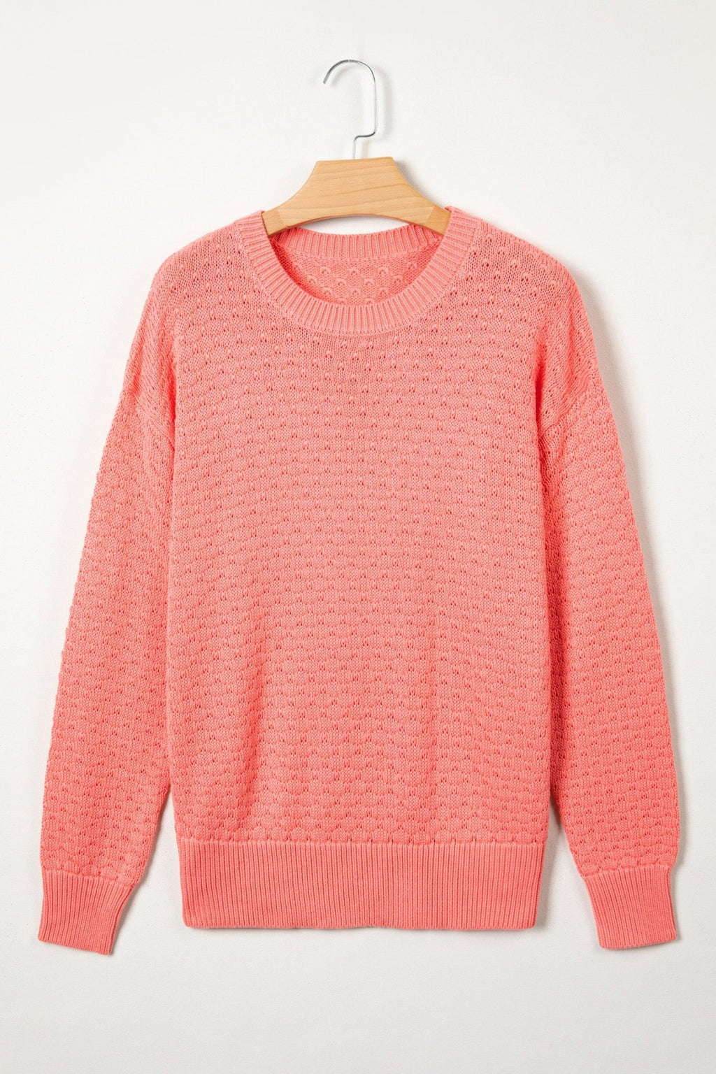 Ribbed Knit Drop Shoulder Long Sleeve Sweater - Rooted & Reckless Co.