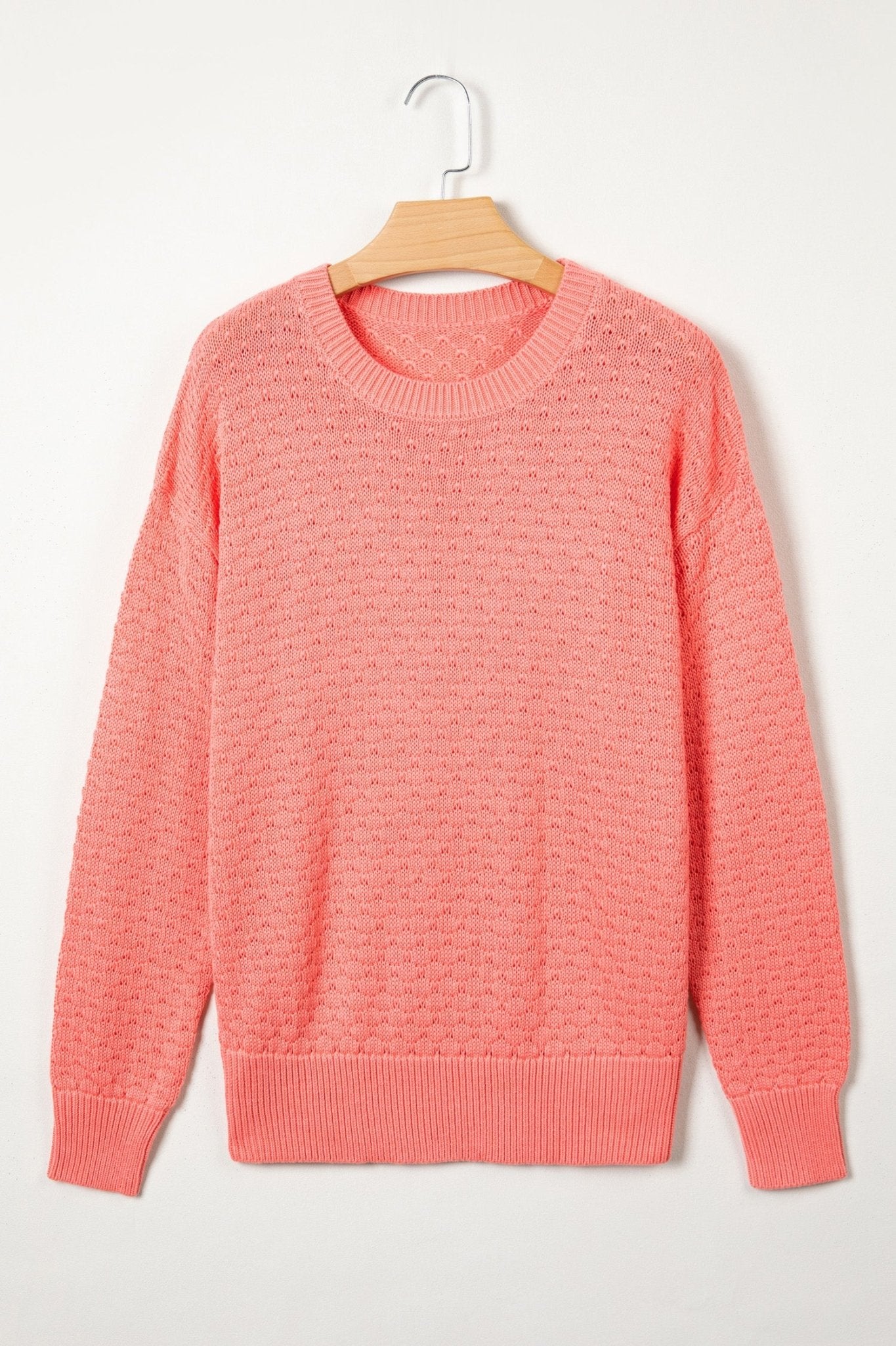 Ribbed Knit Drop Shoulder Long Sleeve Sweater - Rooted & Reckless Co.