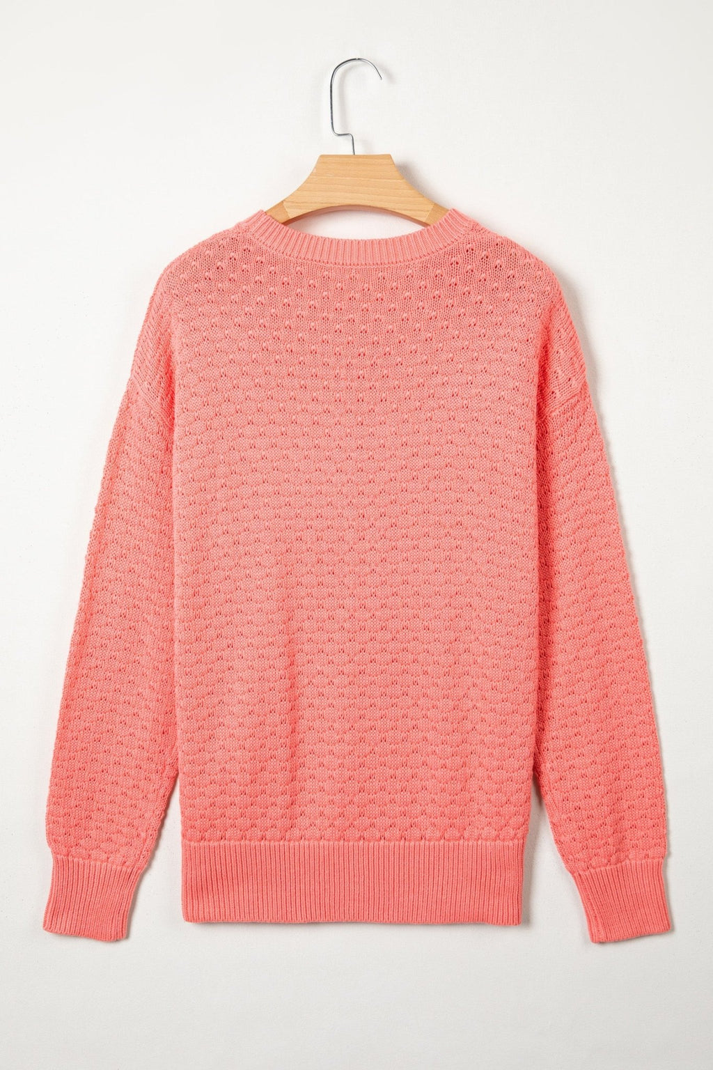 Ribbed Knit Drop Shoulder Long Sleeve Sweater - Rooted & Reckless Co.