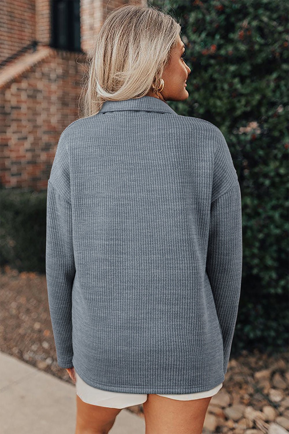Ribbed Knit Flap Pocket Button-Up Shacket - Rooted & Reckless Co.