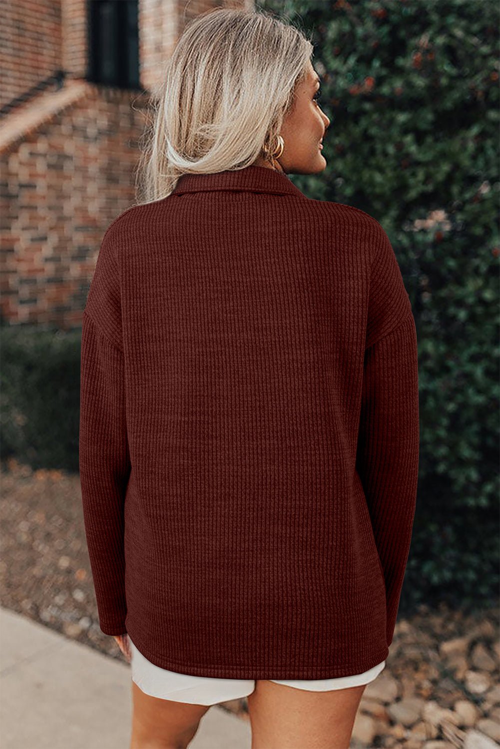 Ribbed Knit Flap Pocket Button-Up Shacket - Rooted & Reckless Co.