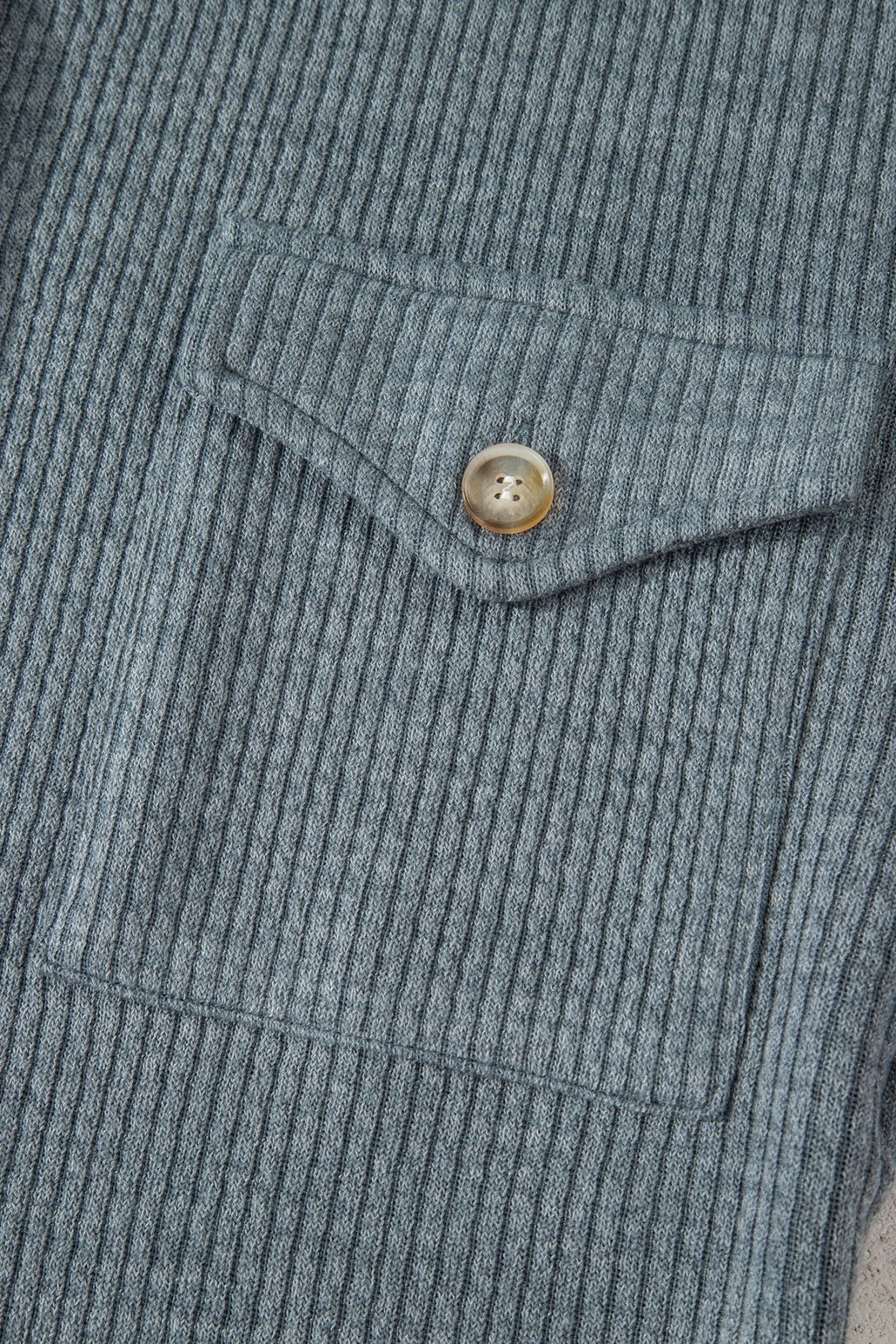 Ribbed Knit Flap Pocket Button-Up Shacket - Rooted & Reckless Co.