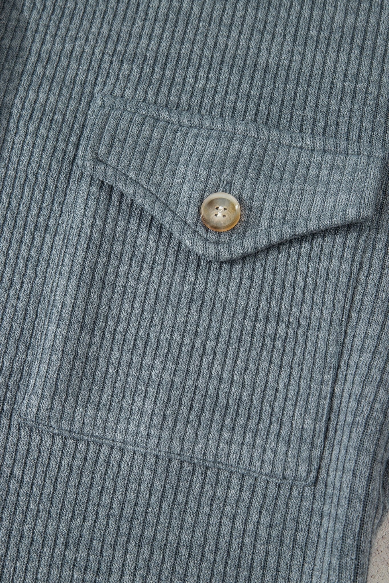 Ribbed Knit Flap Pocket Button-Up Shacket - Rooted & Reckless Co.