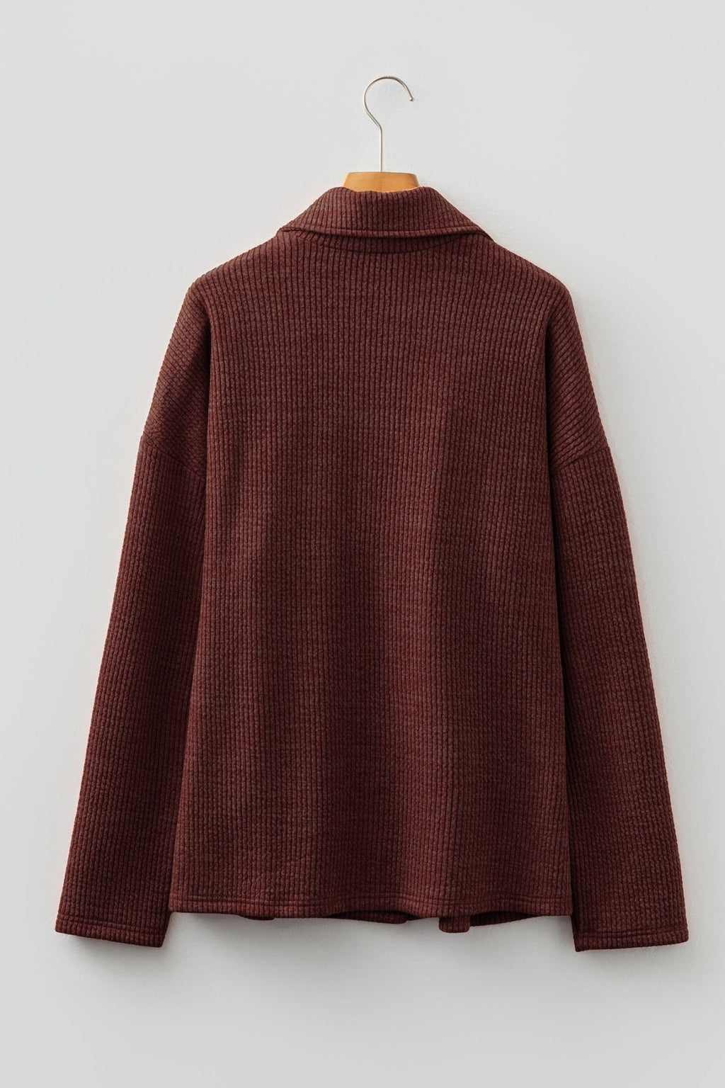 Ribbed Knit Flap Pocket Button-Up Shacket - Rooted & Reckless Co.