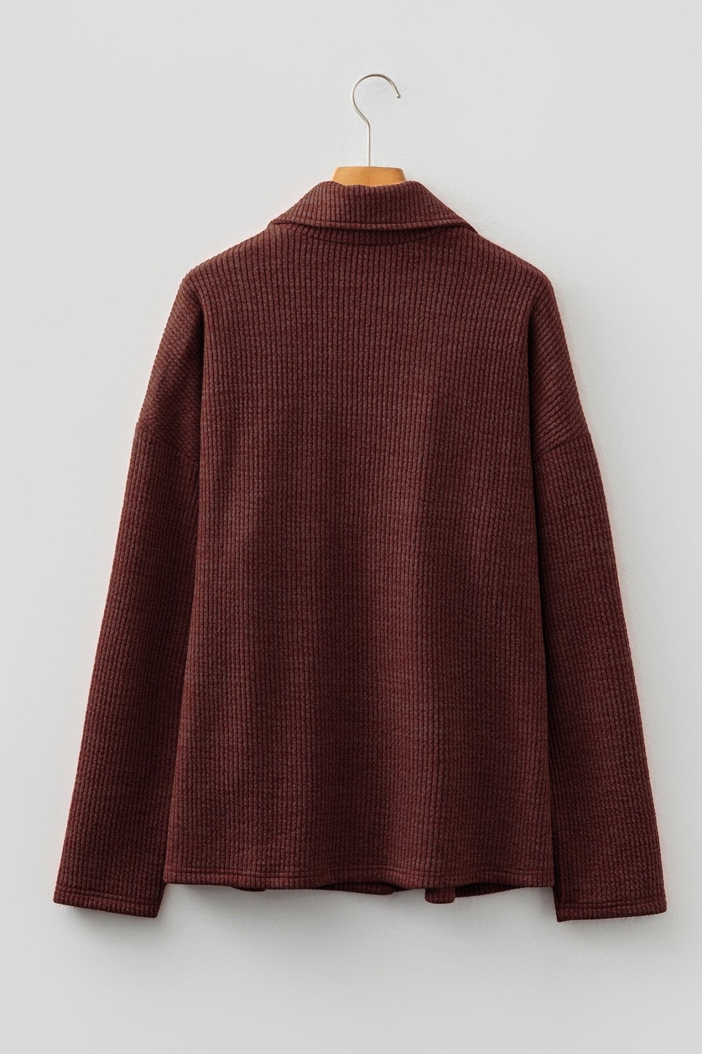 Ribbed Knit Flap Pocket Button-Up Shacket - Rooted & Reckless Co.