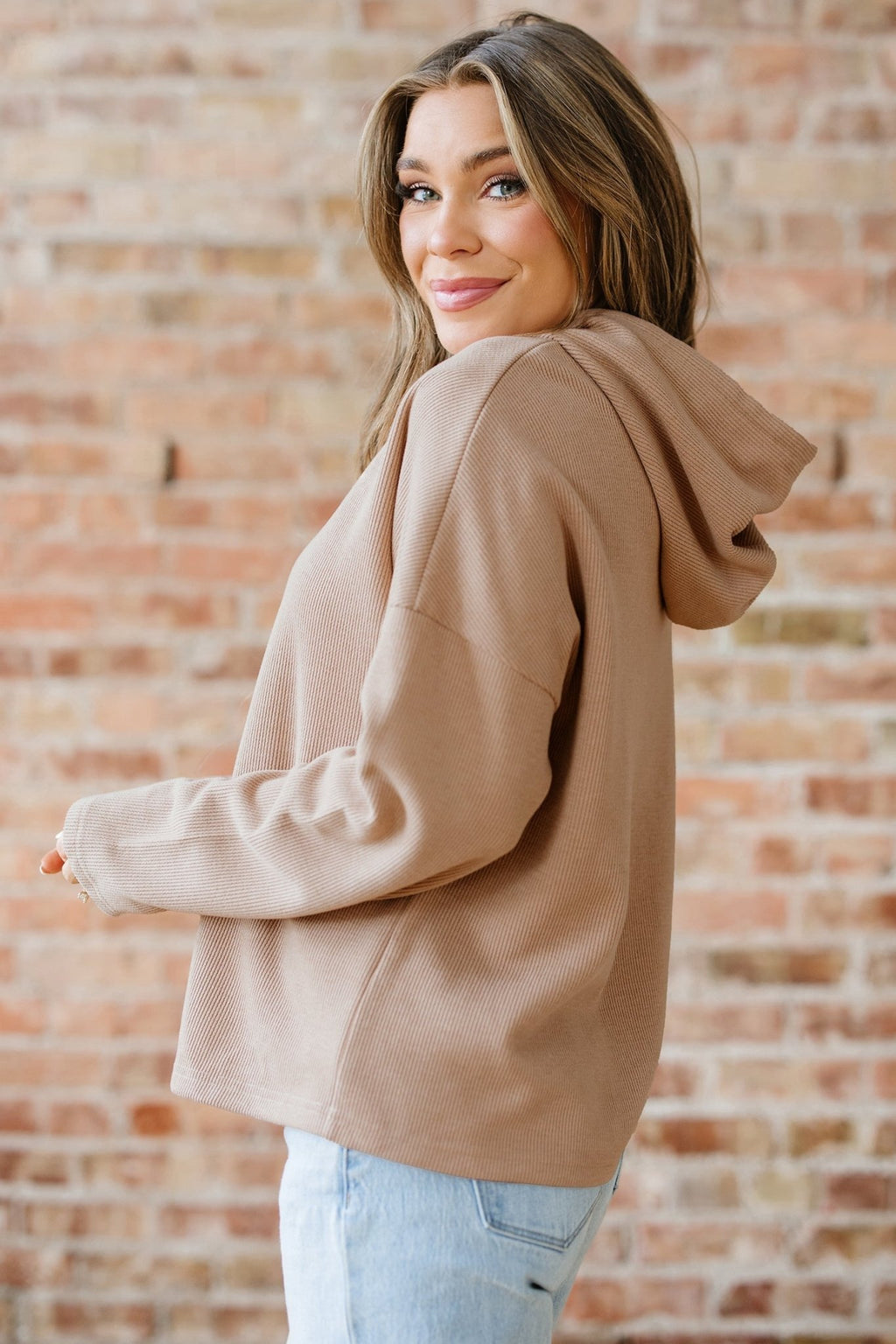 Ribbed Knit Leopard & Lace Drawstring Hoodie - Rooted & Reckless Co.
