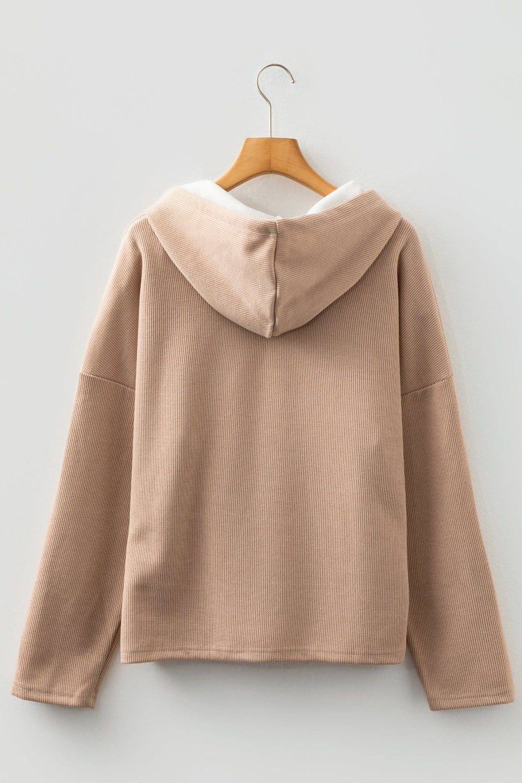 Ribbed Knit Leopard & Lace Drawstring Hoodie - Rooted & Reckless Co.