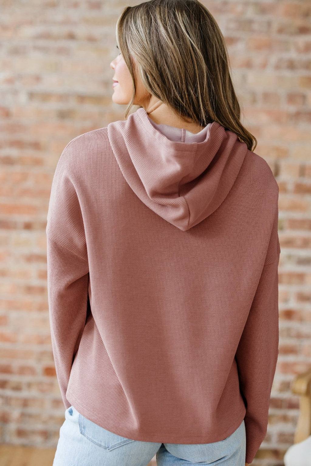 Ribbed Knit Leopard & Lace Drawstring Hoodie - Rooted & Reckless Co.