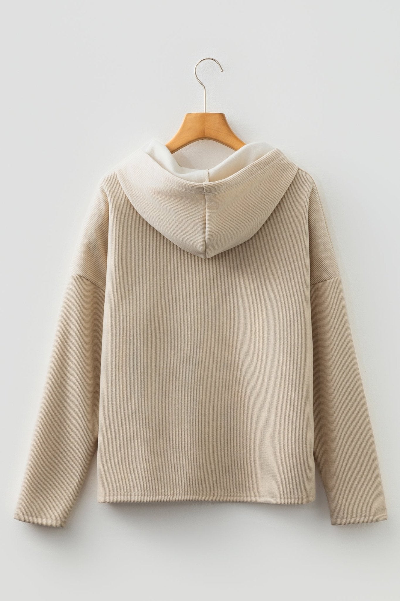 Ribbed Knit Leopard & Lace Drawstring Hoodie - Rooted & Reckless Co.