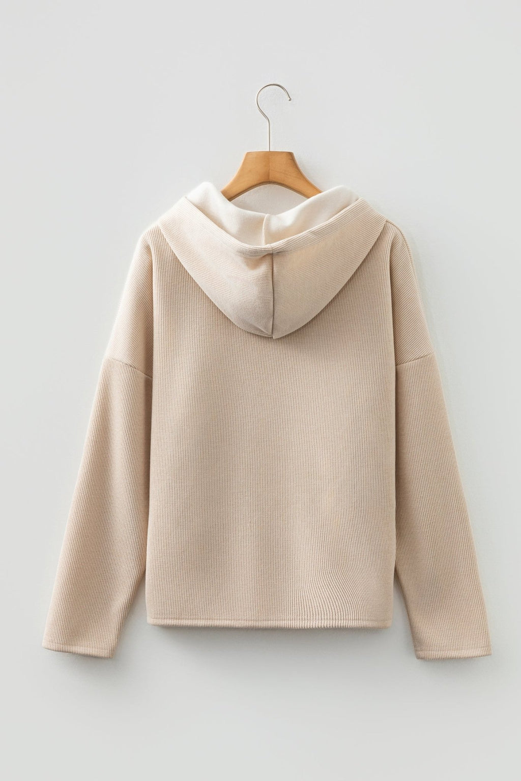 Ribbed Knit Leopard & Lace Drawstring Hoodie - Rooted & Reckless Co.