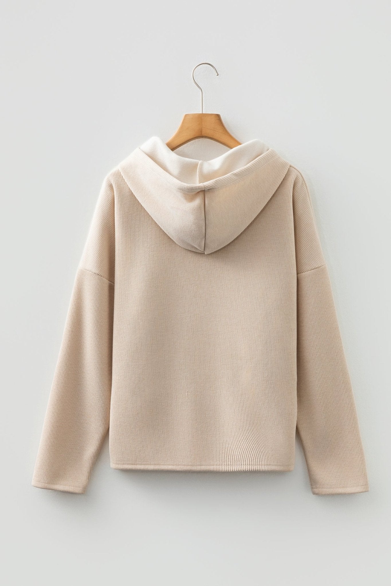 Ribbed Knit Leopard & Lace Drawstring Hoodie - Rooted & Reckless Co.