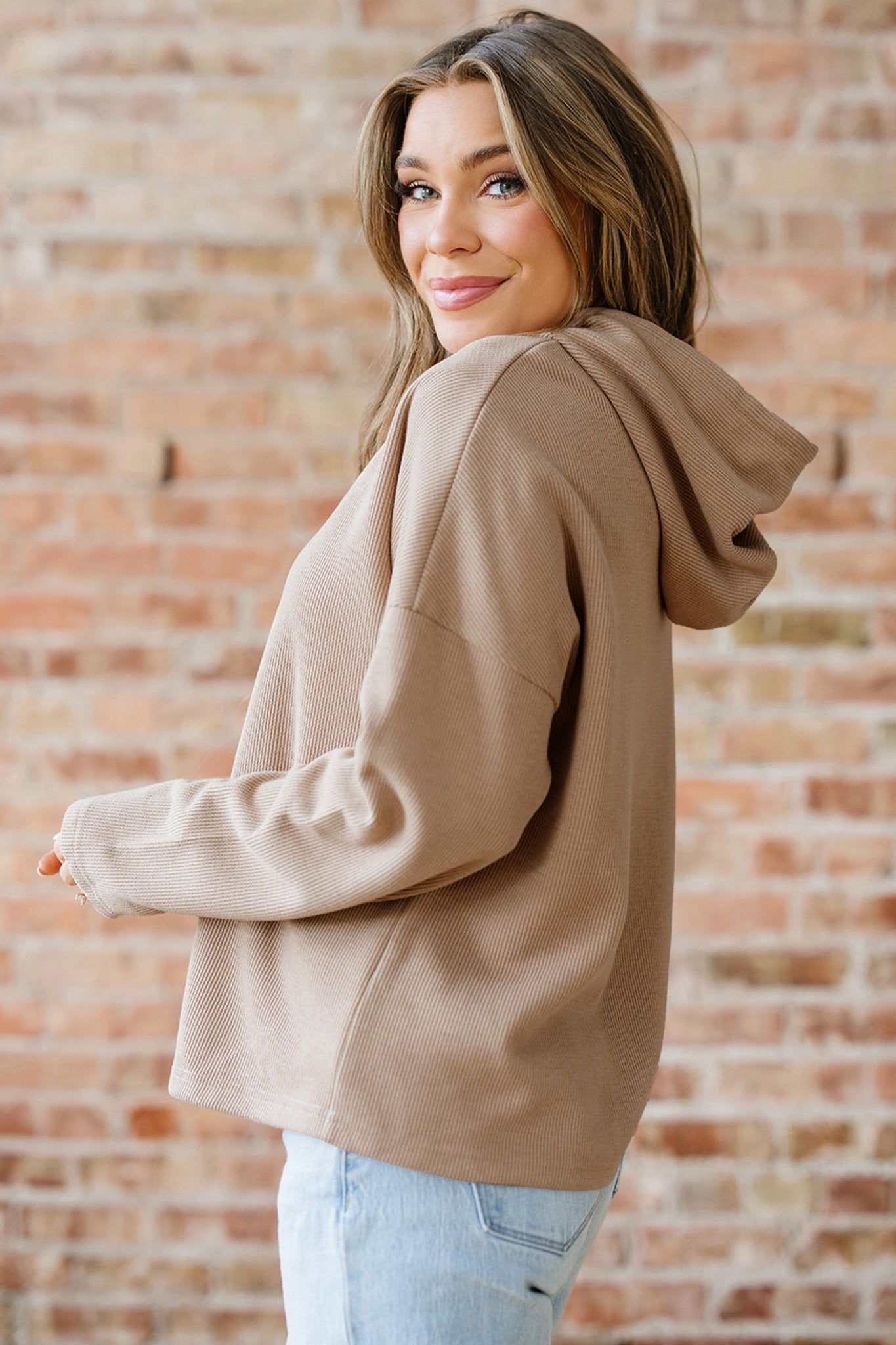Ribbed Knit Leopard & Lace Drawstring Hoodie - Rooted & Reckless Co.