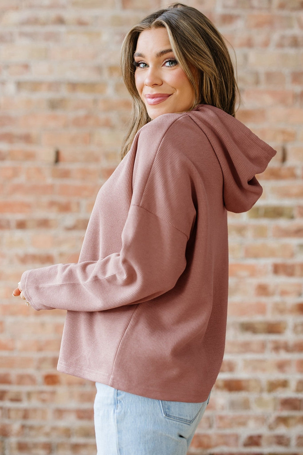 Ribbed Knit Leopard & Lace Drawstring Hoodie - Rooted & Reckless Co.