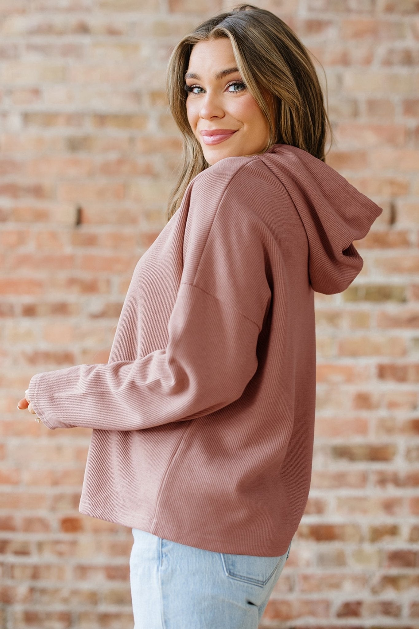 Ribbed Knit Leopard & Lace Drawstring Hoodie - Rooted & Reckless Co.