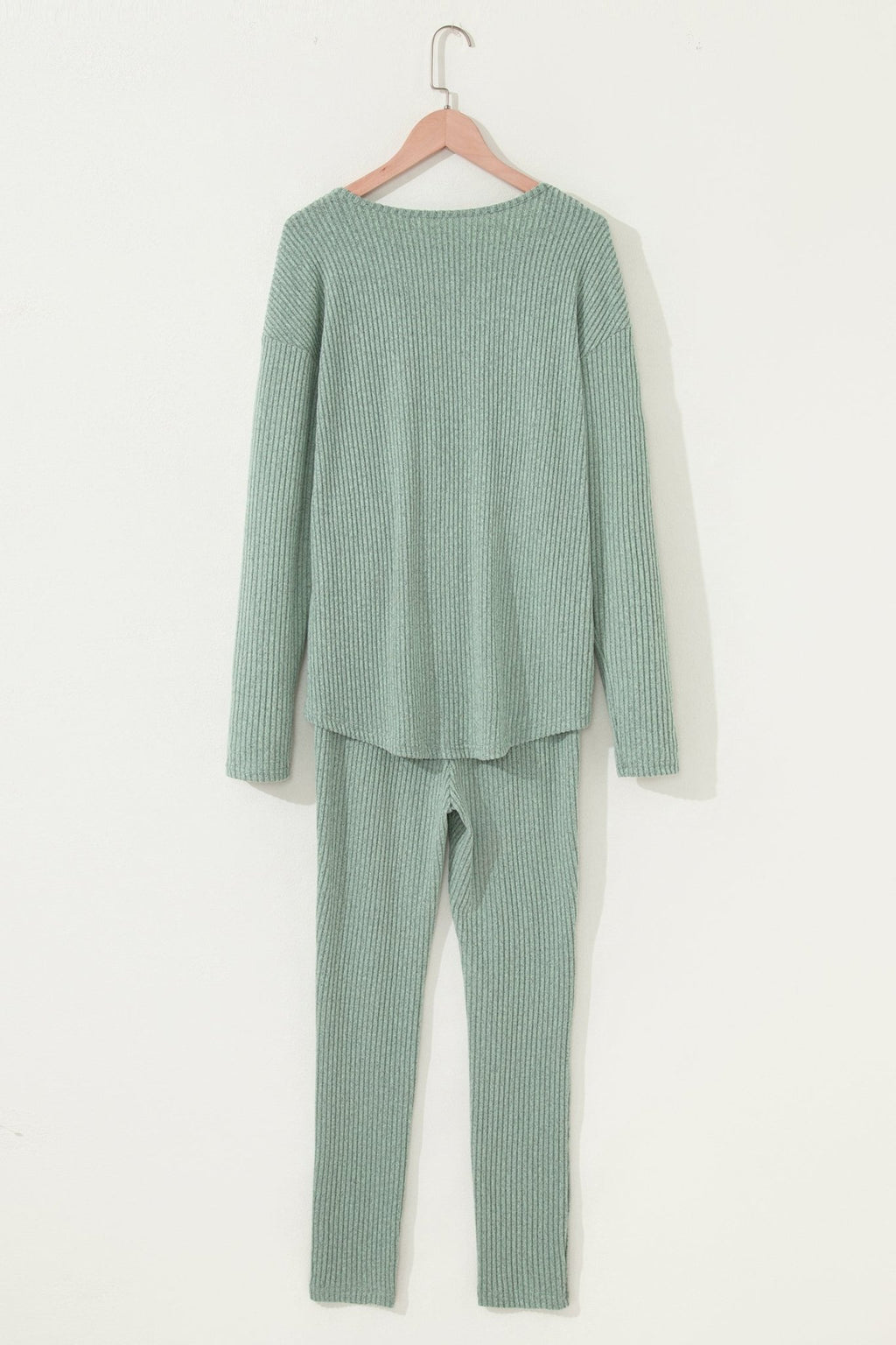 Ribbed Knit Long Sleeve Top and Leggings Set - Rooted & Reckless Co.