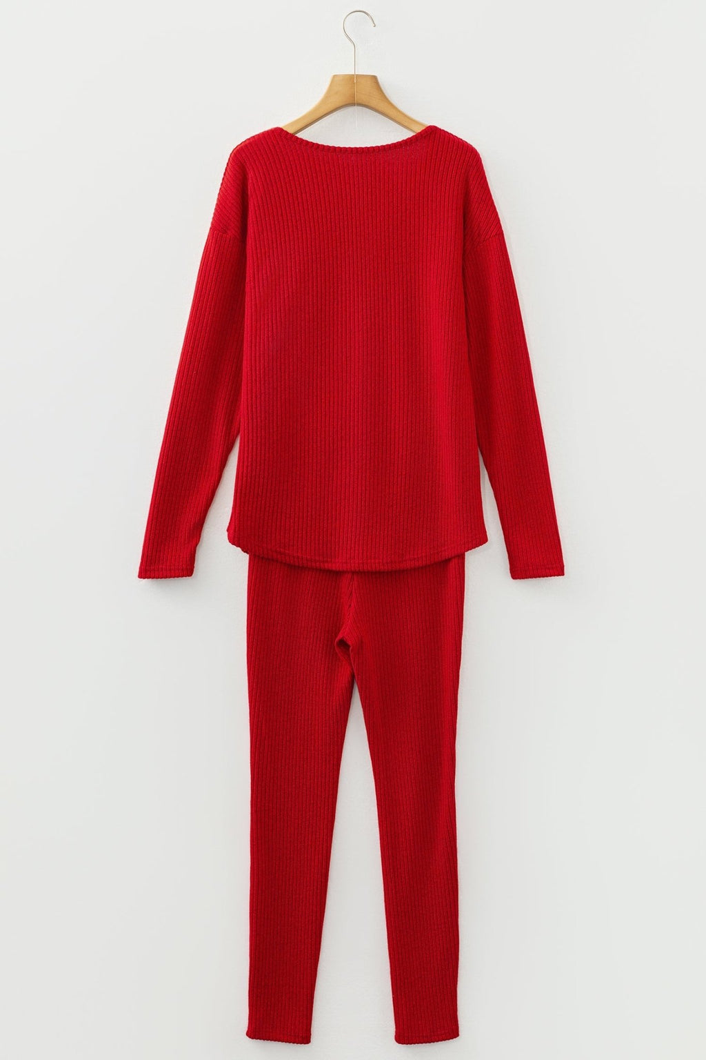 Ribbed Knit Long Sleeve Top and Leggings Set - Rooted & Reckless Co.