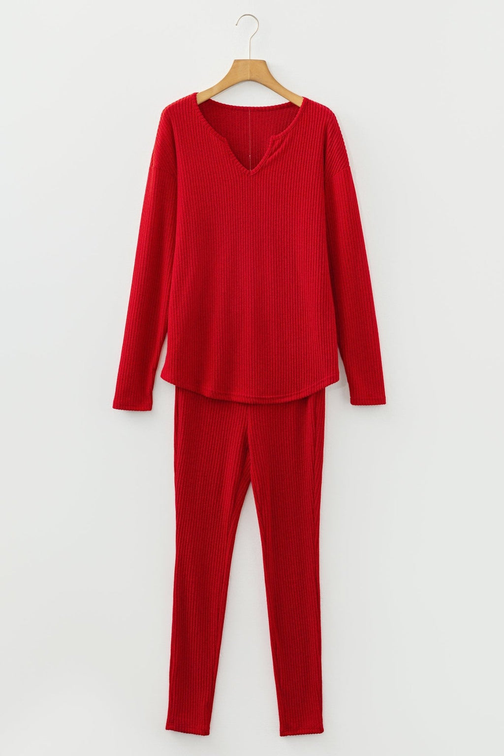 Ribbed Knit Long Sleeve Top and Leggings Set - Rooted & Reckless Co.