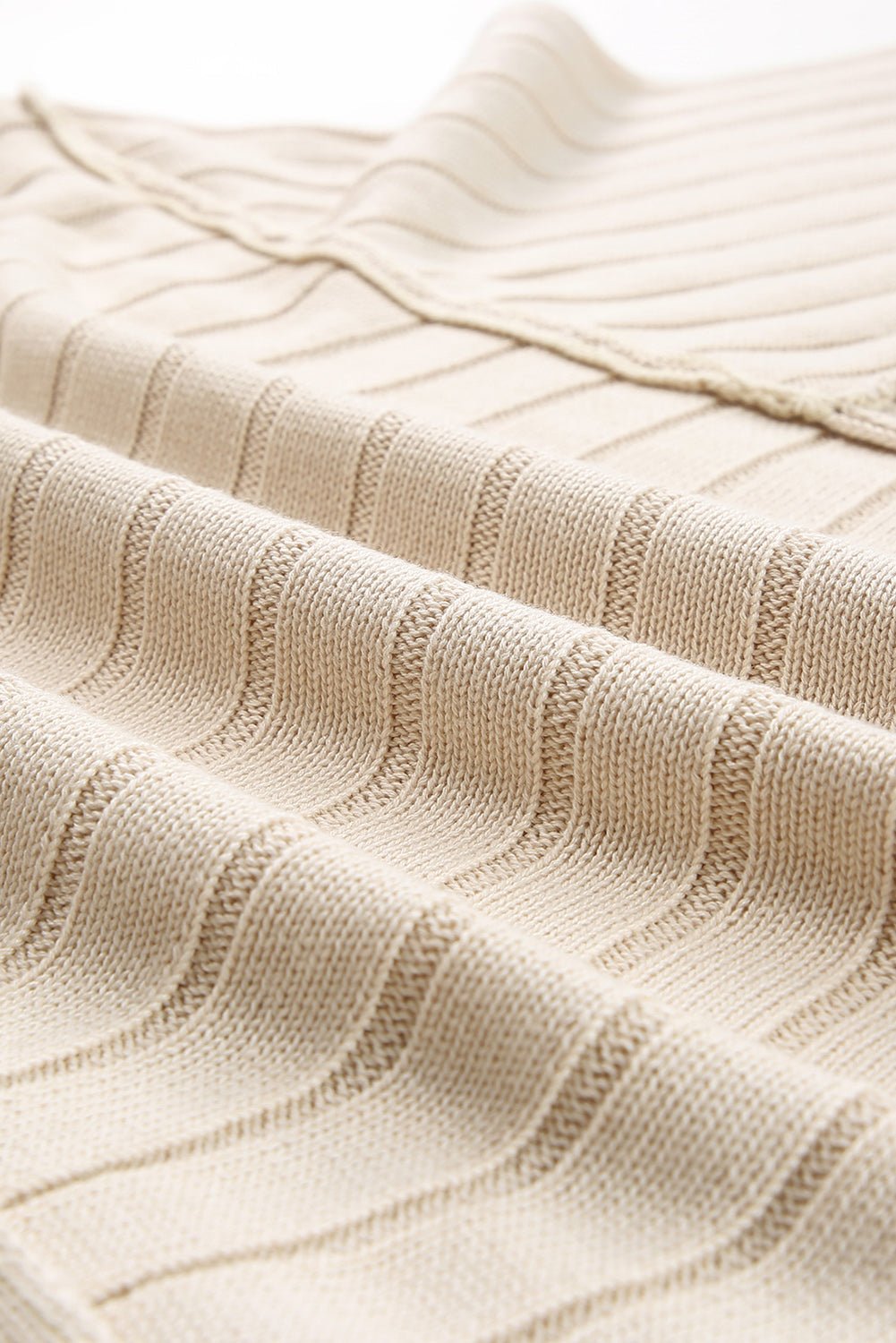 Ribbed Knit Reverse Seam 3/4 Sleeve Sweater - Rooted & Reckless Co.