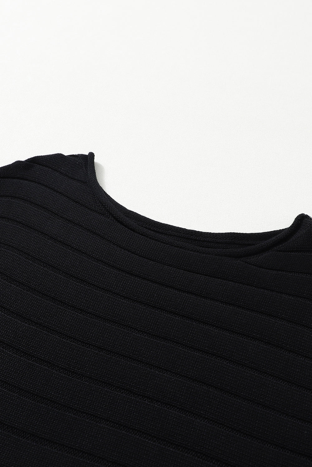 Ribbed Knit Reverse Seam 3/4 Sleeve Sweater - Rooted & Reckless Co.