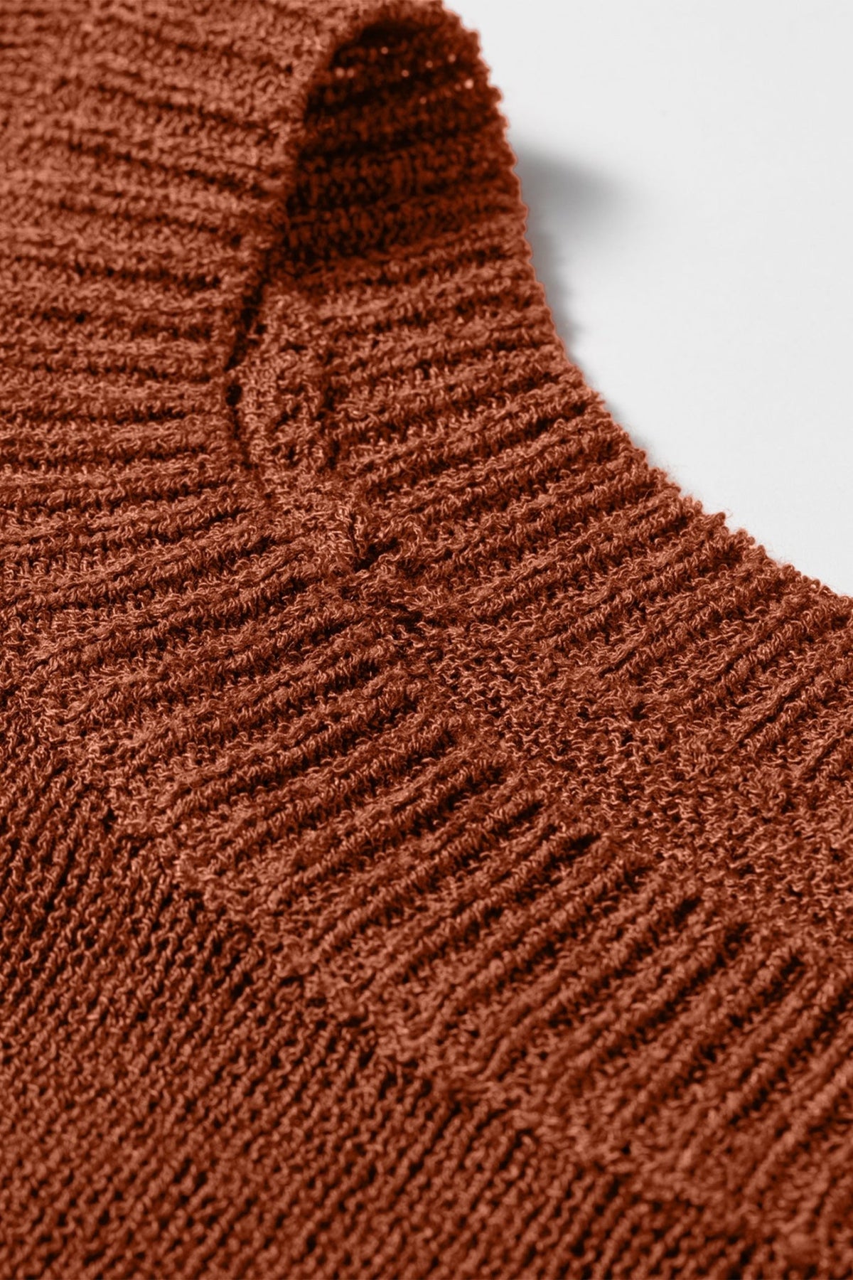 Ribbed Knit Round Neck 3/4 Sleeve Sweater - Rooted & Reckless Co.