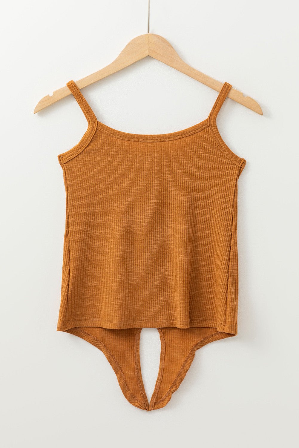 Ribbed Tie Knot Spaghetti Strap Buttoned Tank - Rooted & Reckless Co.