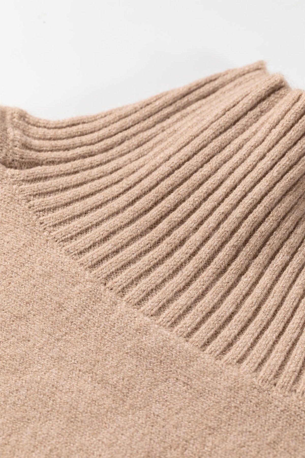 Ribbed Trim High Neck Short Sleeve Sweater - Rooted & Reckless Co.