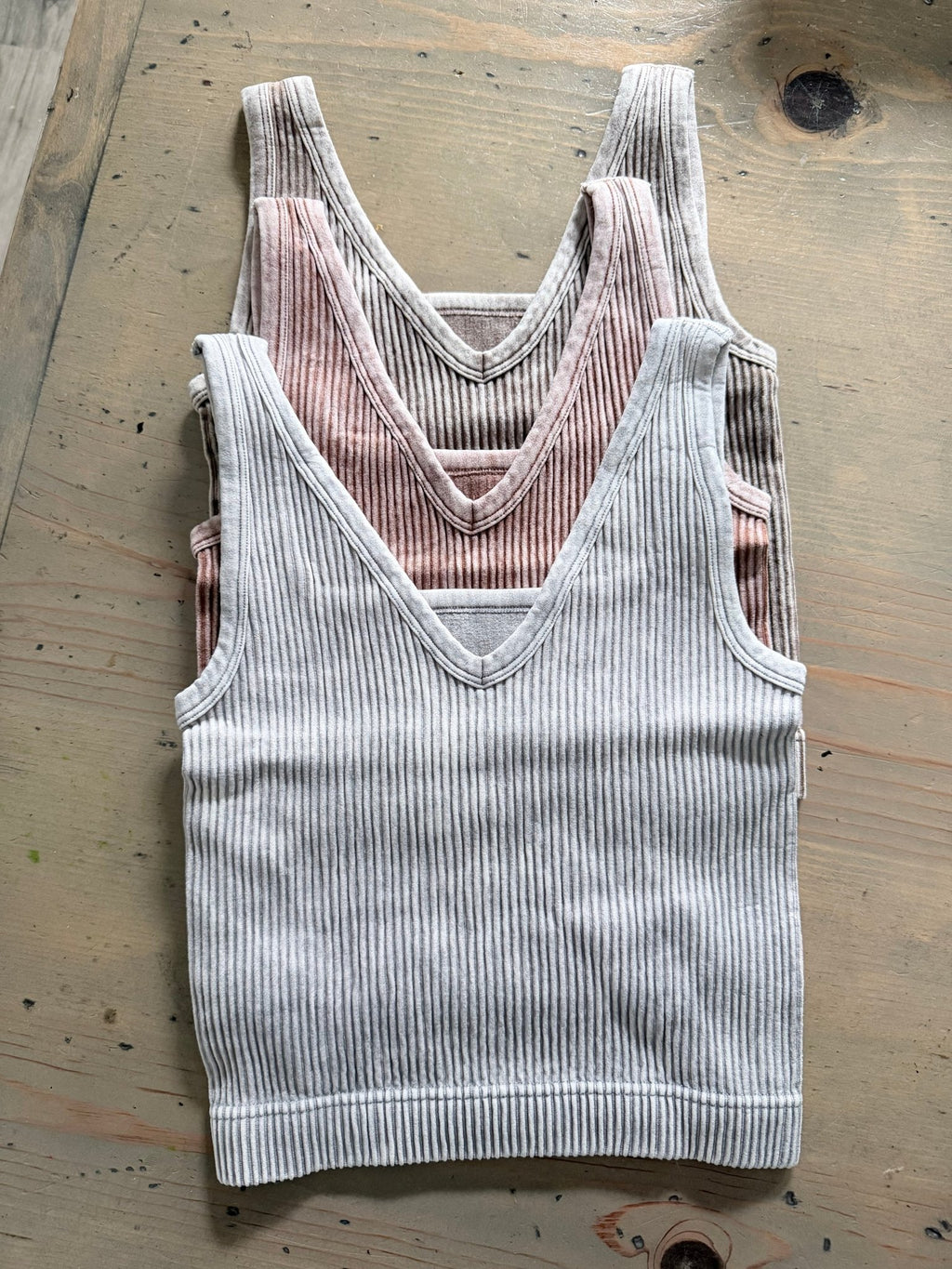 Ribbed V Neck Seamless Tank - Rooted & Reckless Co.