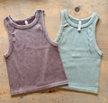 Ribbed Washed Seamless Tank Top - Rooted & Reckless Co.