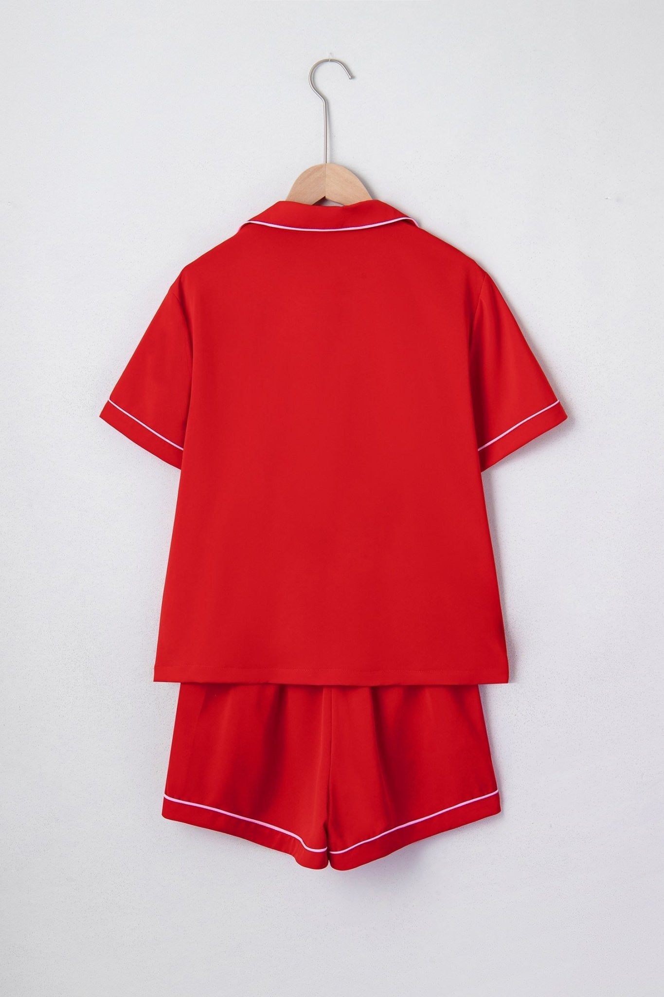 Ribbon Bow Top & Short Silky Pajama Set - Rooted & Reckless Co.