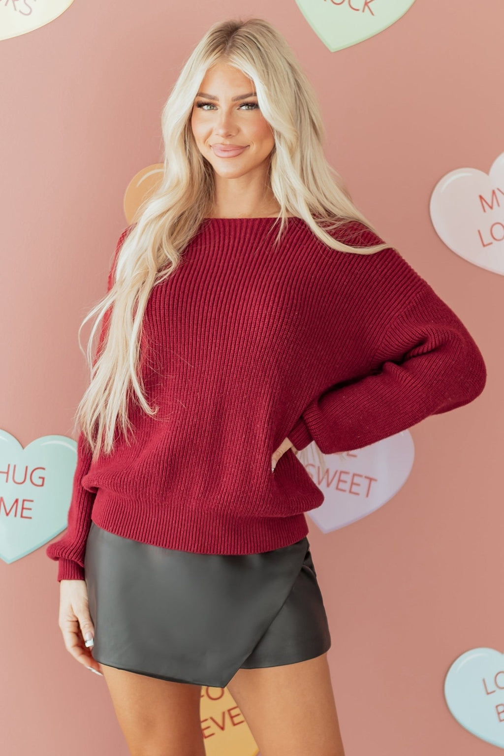 Ribbon Knot Backless Drop Shoulder Ribbed Sweater - Rooted & Reckless Co.