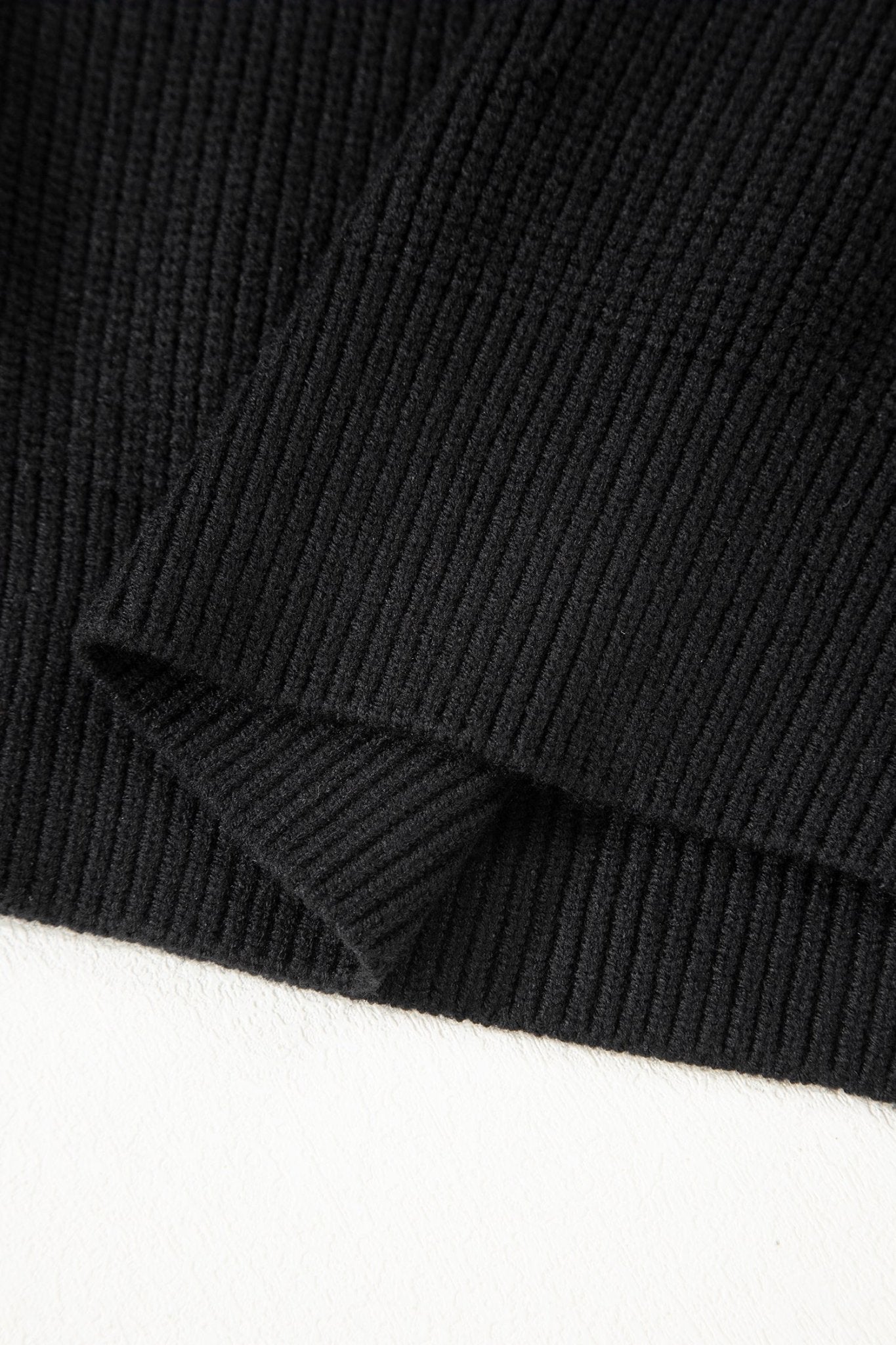 Ribbon Knot Backless Drop Shoulder Ribbed Sweater - Rooted & Reckless Co.