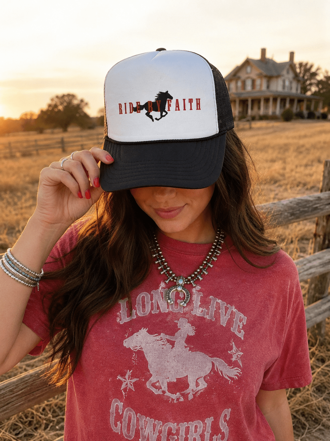 Ride By Faith Trucker Hat - Rooted & Reckless Co.