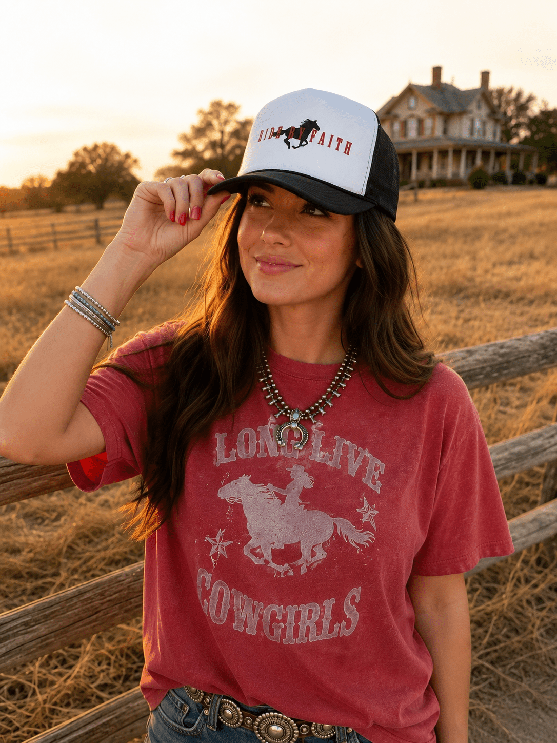 Ride By Faith Trucker Hat - Rooted & Reckless Co.