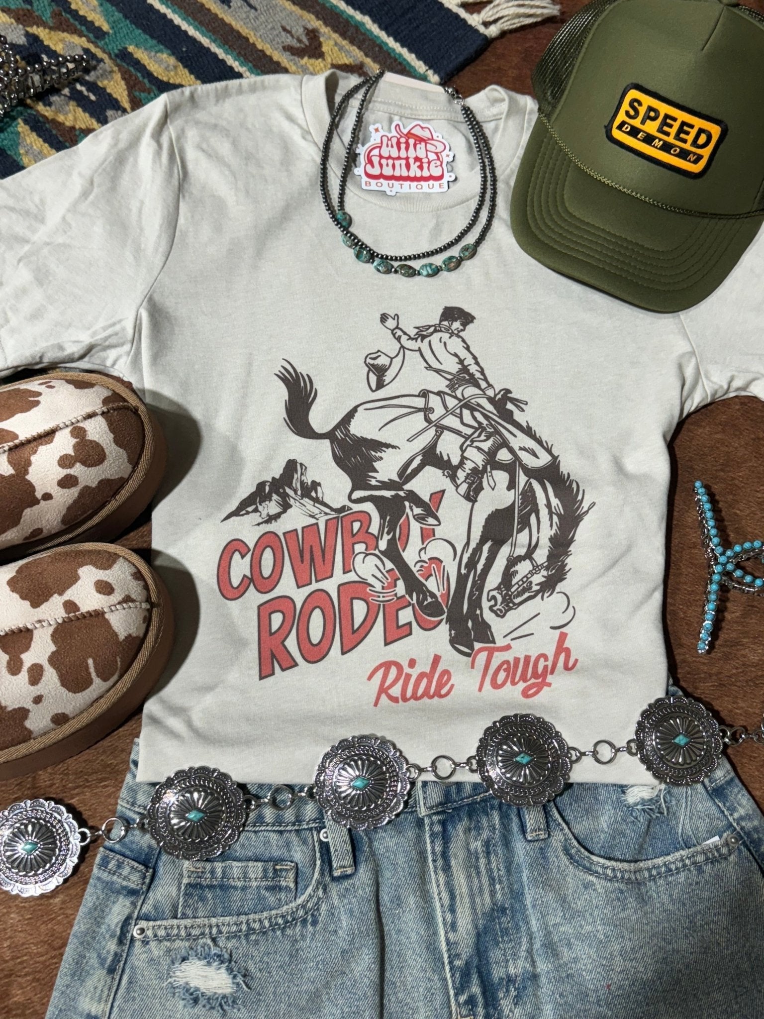Ride Tough Cowboy Rodeo Graphic Tee - Rooted & Reckless Co.