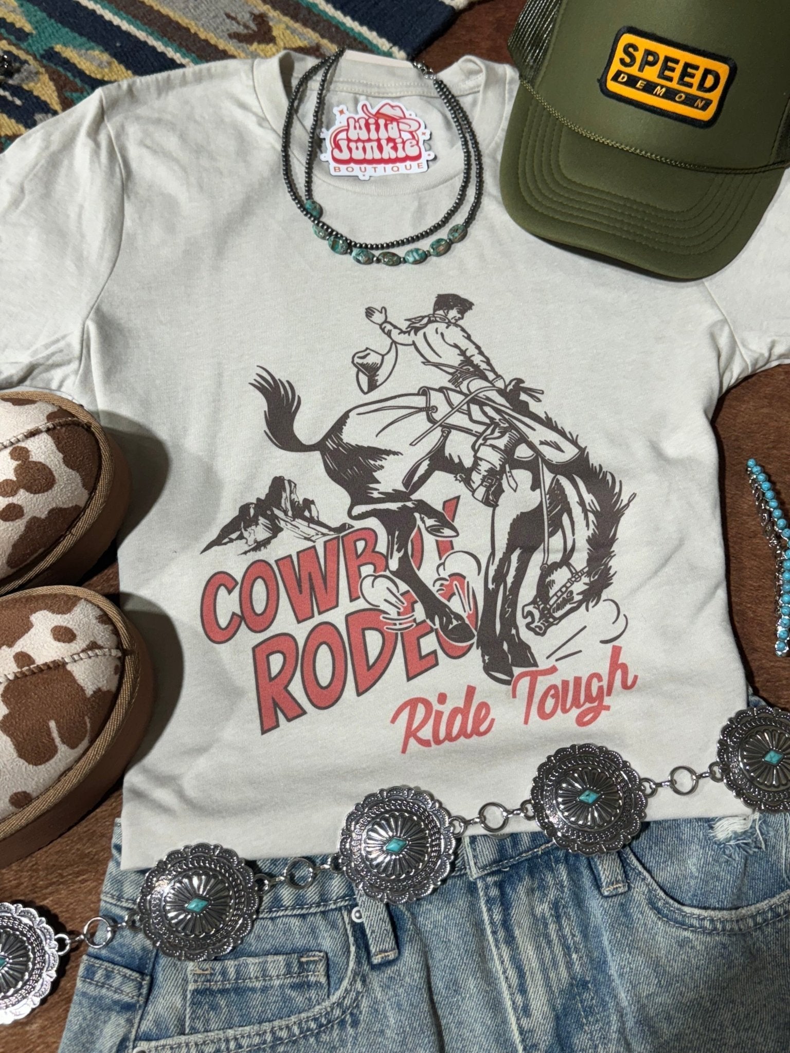 Ride Tough Cowboy Rodeo Graphic Tee - Rooted & Reckless Co.