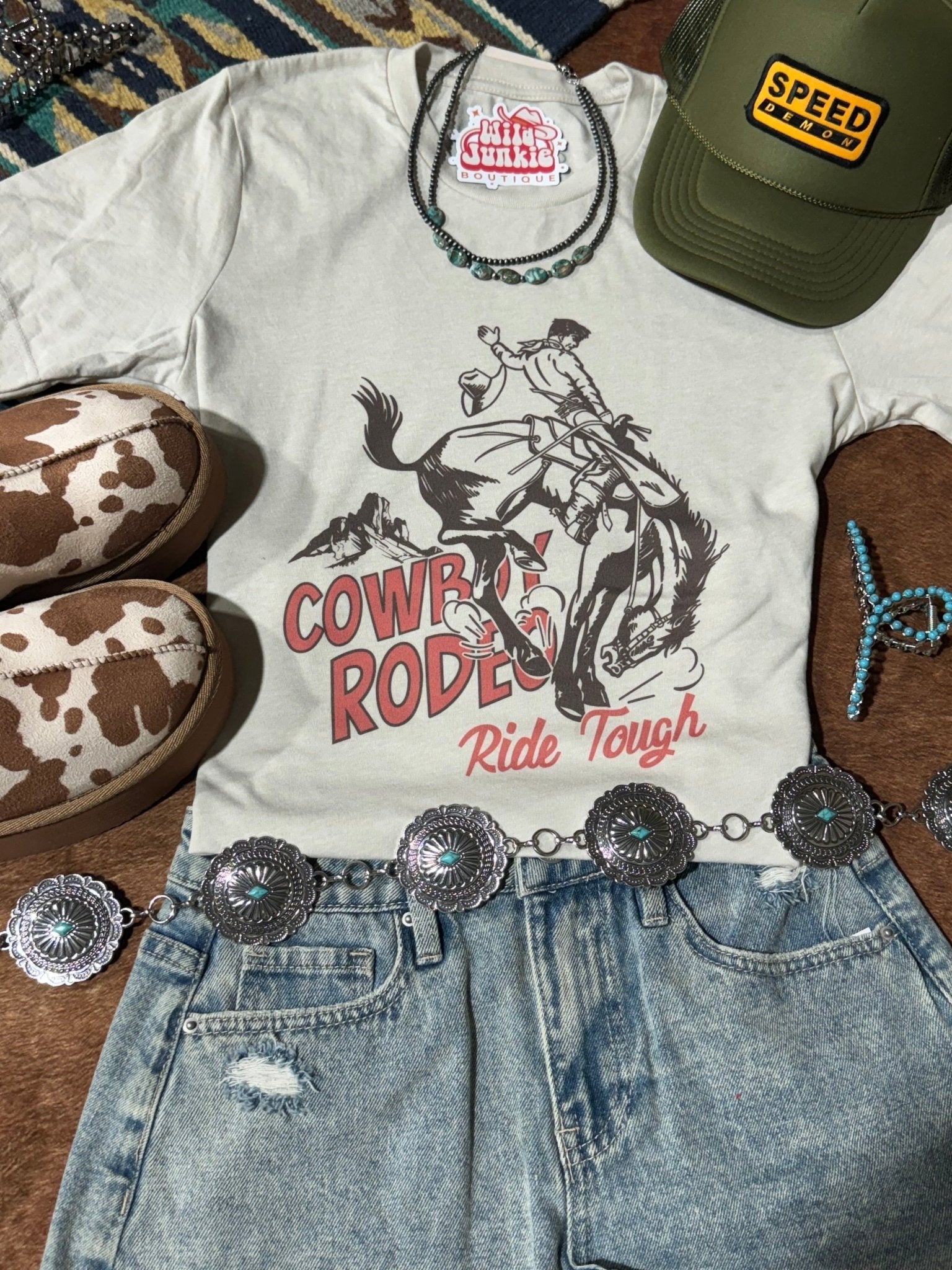 Ride Tough Cowboy Rodeo Graphic Tee - Rooted & Reckless Co.