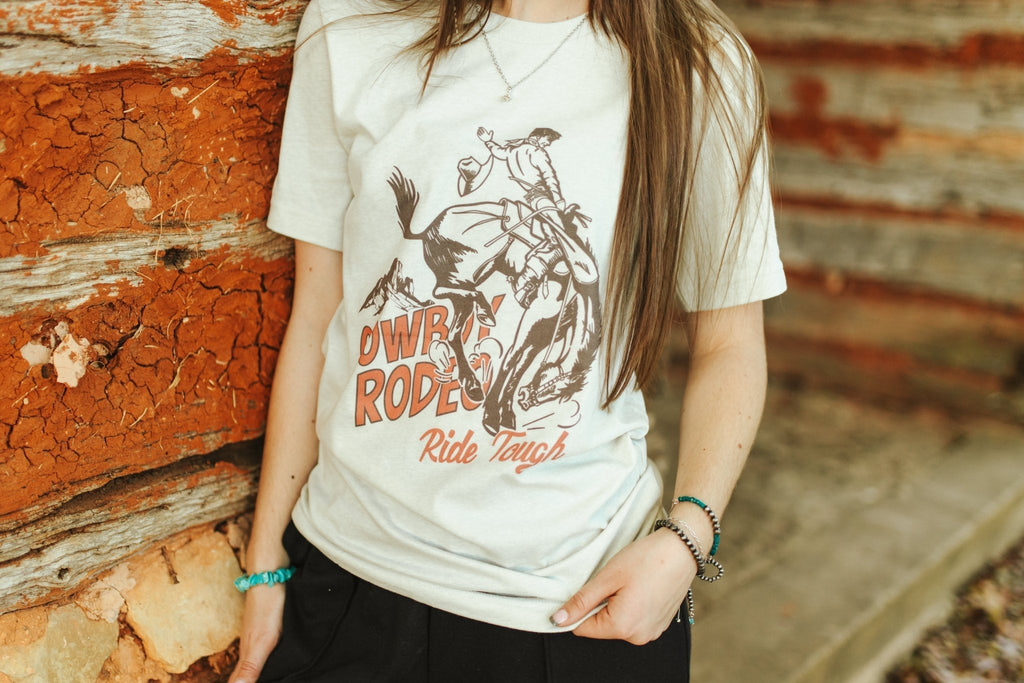 Ride Tough Cowboy Rodeo Graphic Tee - Rooted & Reckless Co.