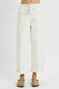 RISEN Full Size High Rise Crop Wide Barrel Cargo Pocket Jeans Plus Size - Rooted & Reckless Co.
