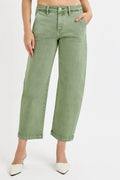 RISEN Full Size Tummy Control High Rise Crop Barrel Jeans Plus Size - Rooted & Reckless Co.
