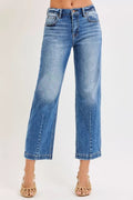 RISEN High Rise Crop Boyfriend Tapered Jeans - Rooted & Reckless Co.