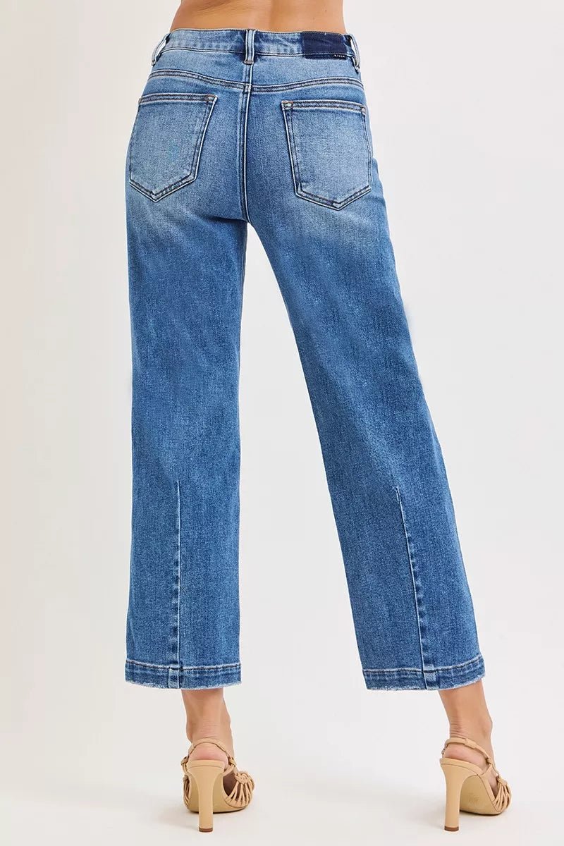 RISEN High Rise Crop Boyfriend Tapered Jeans - Rooted & Reckless Co.