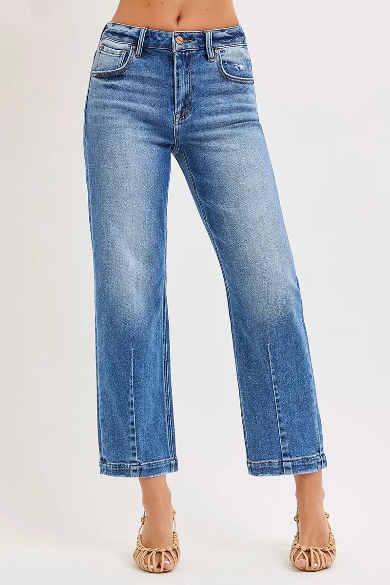 RISEN High Rise Crop Boyfriend Tapered Jeans - Rooted & Reckless Co.