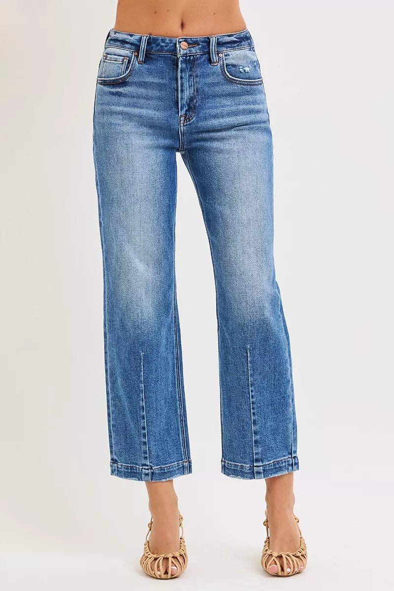 RISEN High Rise Crop Boyfriend Tapered Jeans - Rooted & Reckless Co.