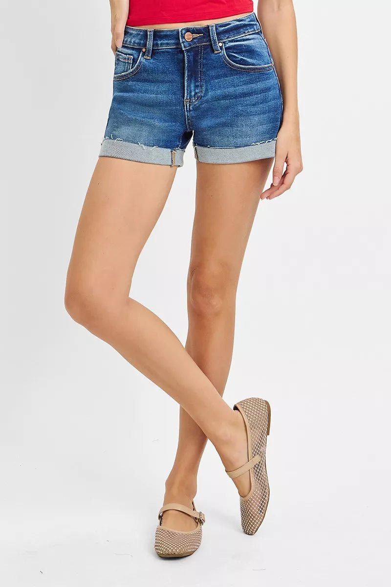 RISEN Low Rise Cuffed Shorts - Rooted & Reckless Co.