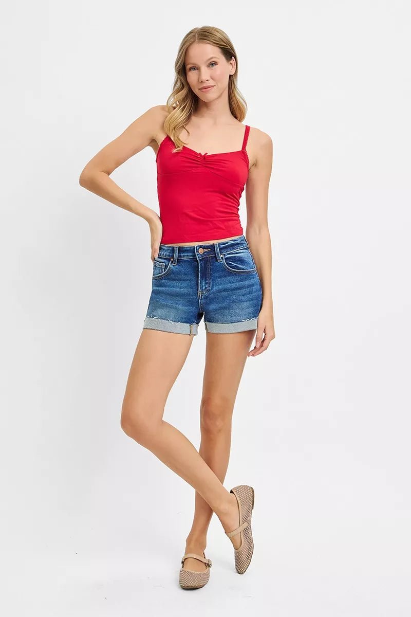 RISEN Low Rise Cuffed Shorts - Rooted & Reckless Co.